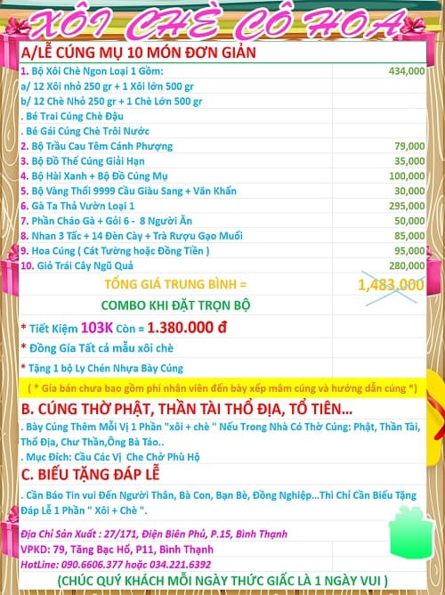báo giá cúng mụ đầy tháng cho bé gái trai